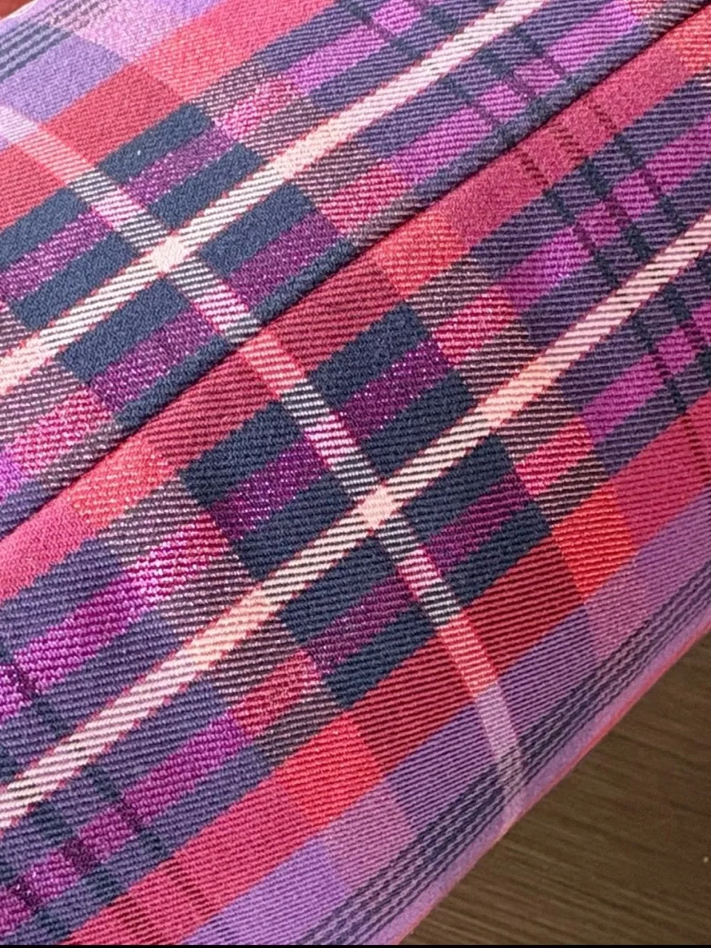 Coach 2pc 2010 Poppy Tartan Glam Tote + Wristlet (Purple) 15886 - Picture 12 of 16